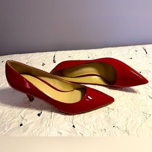 Nine West Red Pointed-toe Kitten Heel Pumps